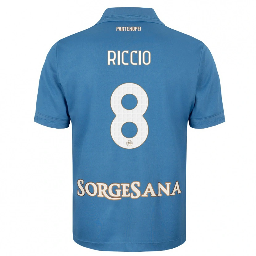 Danxen Mujer Camiseta Luigi Riccio #8 Azul Neblina Blanco 1ª Equipación 2026/27 La Camisa México