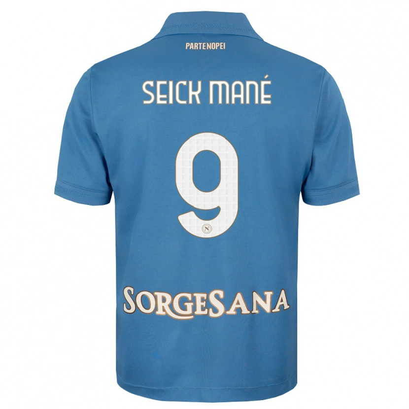 Danxen Mujer Camiseta Mohamed Seick Mané #9 Azul Neblina Blanco 1ª Equipación 2026/27 La Camisa México