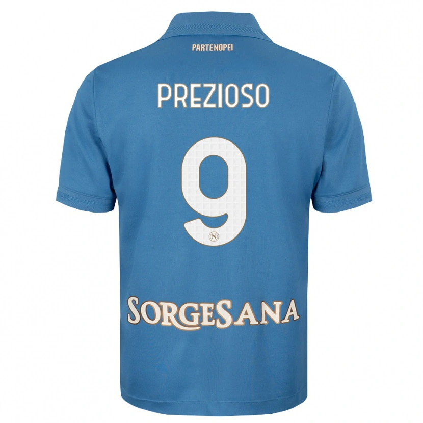 Danxen Mujer Camiseta Vittorio Prezioso #9 Azul Neblina Blanco 1ª Equipación 2026/27 La Camisa México