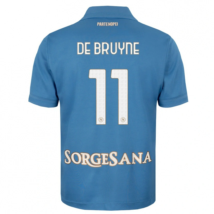 Danxen Mujer Camiseta Kevin De Bruyne #11 Azul Neblina Blanco 1ª Equipación 2026/27 La Camisa México