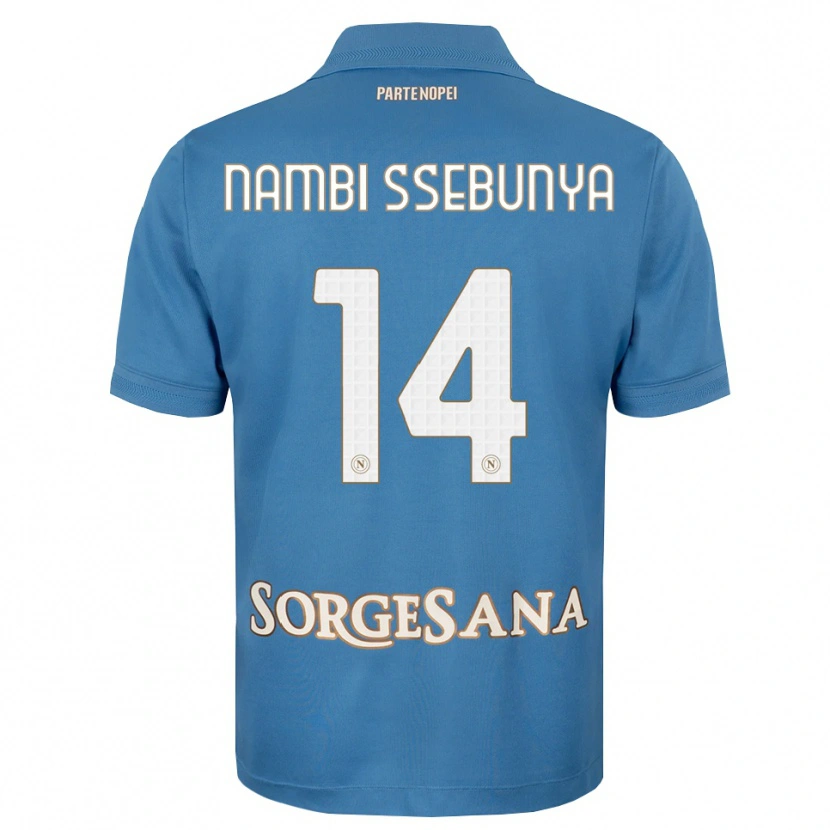 Danxen Mujer Camiseta Violah Nambi Ssebunya #14 Azul Neblina Blanco 1ª Equipación 2026/27 La Camisa México