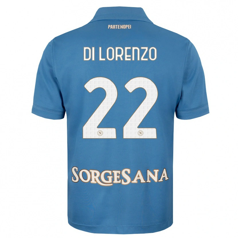 Danxen Mujer Camiseta Giovanni Di Lorenzo #22 Azul Neblina Blanco 1ª Equipación 2026/27 La Camisa México