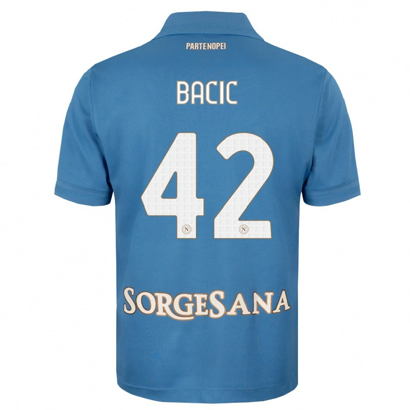Danxen Mujer Camiseta Doris Bačić #42 Azul Neblina Blanco 1ª Equipación 2026/27 La Camisa México