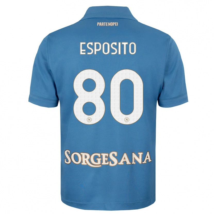 Danxen Mujer Camiseta Luigi Esposito #80 Azul Neblina Blanco 1ª Equipación 2026/27 La Camisa México