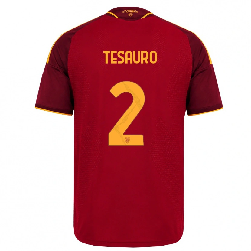 Danxen Mujer Camiseta Emanuele Tesauro #2 Rojo Dorado Amarillo 1ª Equipación 2026/27 La Camisa México