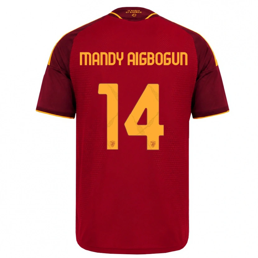 Danxen Mujer Camiseta Eseosa Mandy Aigbogun #14 Rojo Dorado Amarillo 1ª Equipación 2026/27 La Camisa México