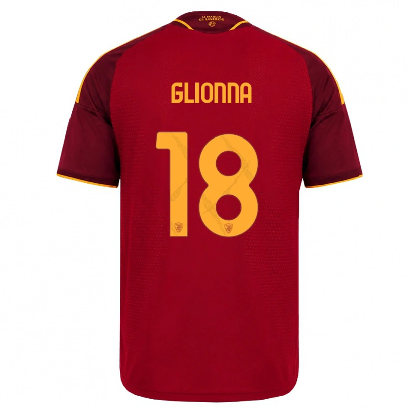 Danxen Mujer Camiseta Benedetta Glionna #18 Rojo Dorado Amarillo 1ª Equipación 2026/27 La Camisa México