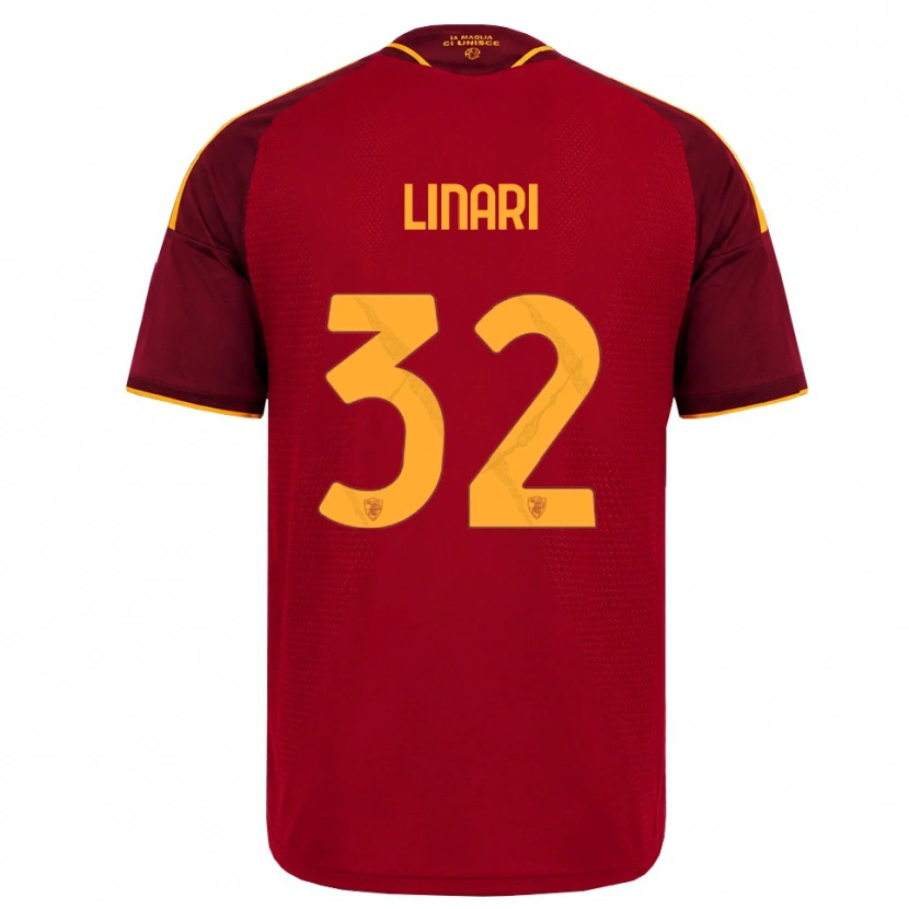 Danxen Mujer Camiseta Elena Linari #32 Rojo Dorado Amarillo 1ª Equipación 2026/27 La Camisa México