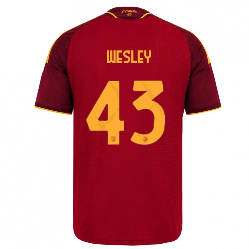 Danxen Mujer Camiseta Wesley Vinícius França Lima #43 Rojo Dorado Amarillo 1ª Equipación 2026/27 La Camisa México