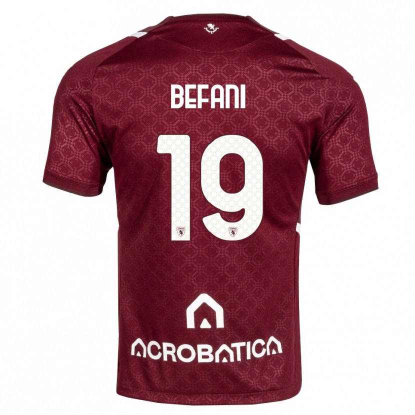 Danxen Mujer Camiseta Lorenzo Befani #19 Burdeos Blanco 1ª Equipación 2026/27 La Camisa México