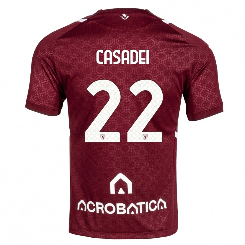 Danxen Mujer Camiseta Cesare Casadei #22 Burdeos Blanco 1ª Equipación 2026/27 La Camisa México