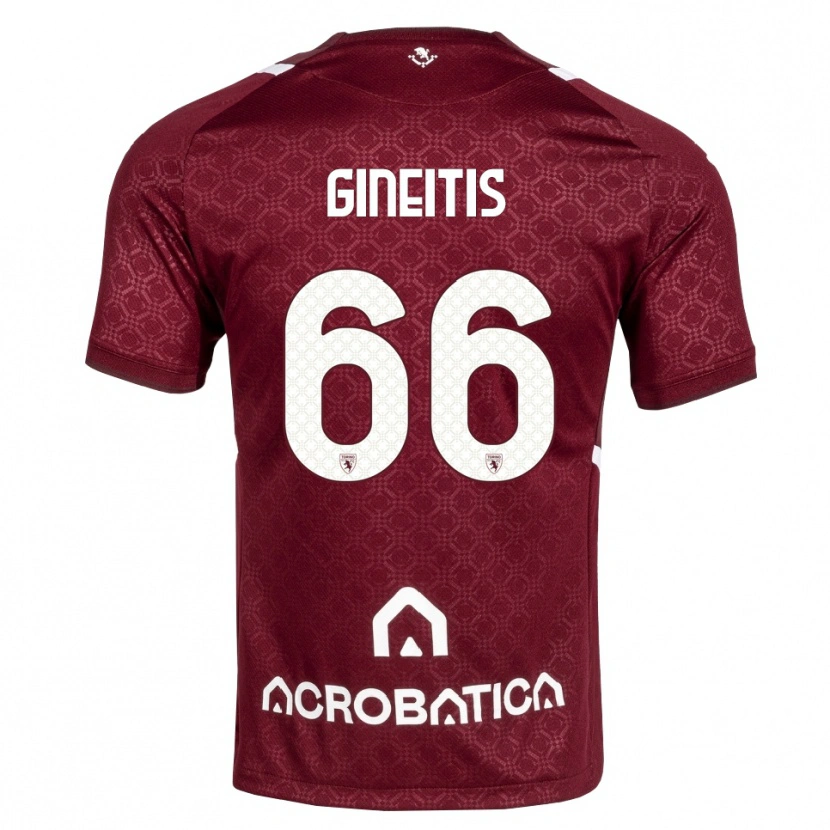 Danxen Mujer Camiseta Gvidas Gineitis #66 Burdeos Blanco 1ª Equipación 2026/27 La Camisa México