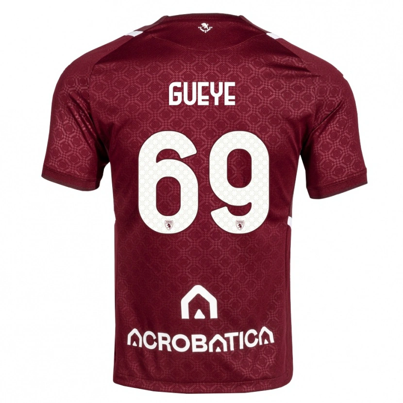 Danxen Mujer Camiseta Ousmane Gueye #69 Burdeos Blanco 1ª Equipación 2026/27 La Camisa México