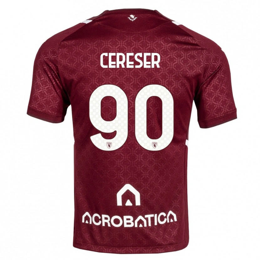 Danxen Mujer Camiseta Francesco Cereser #90 Burdeos Blanco 1ª Equipación 2026/27 La Camisa México