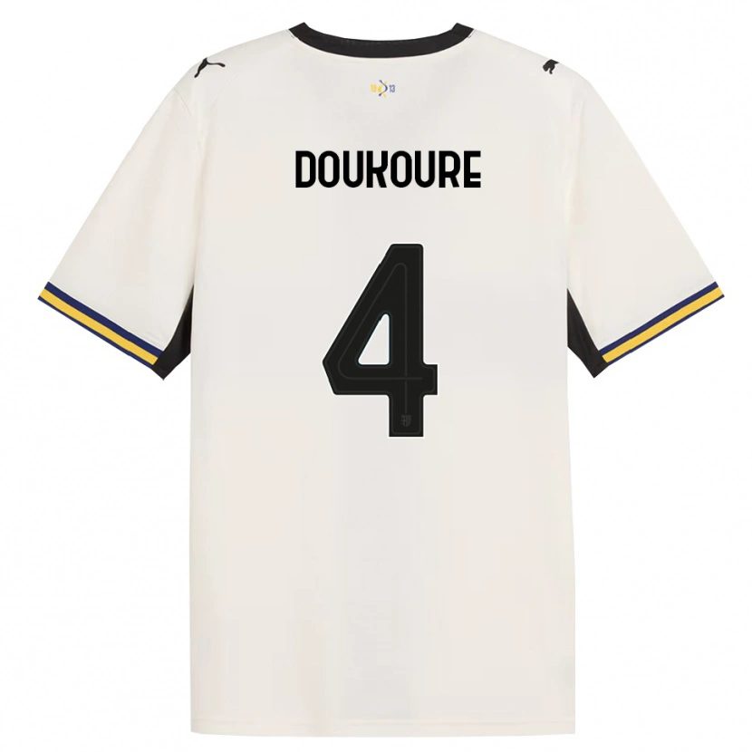 Danxen Mujer Camiseta Vamoussa Doukoure #4 Blanco Roto Negro Amarillo 1ª Equipación 2026/27 La Camisa México