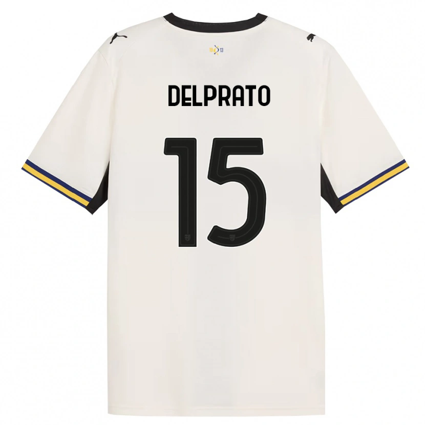 Danxen Mujer Camiseta Enrico Delprato #15 Blanco Roto Negro Amarillo 1ª Equipación 2026/27 La Camisa México