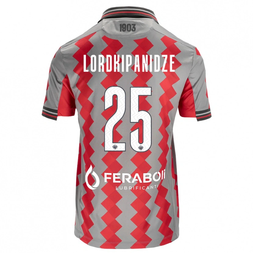 Danxen Mujer Camiseta Dachi Lordkipanidze #25 Gris Rojo Blanco 1ª Equipación 2026/27 La Camisa México