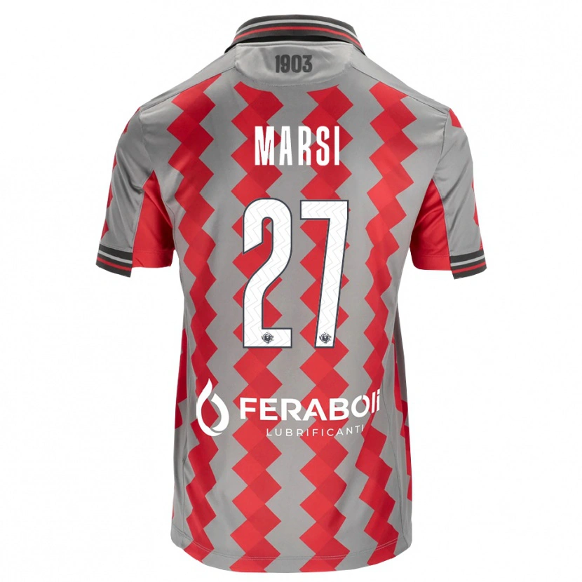 Danxen Mujer Camiseta Simone Marsi #27 Gris Rojo Blanco 1ª Equipación 2026/27 La Camisa México