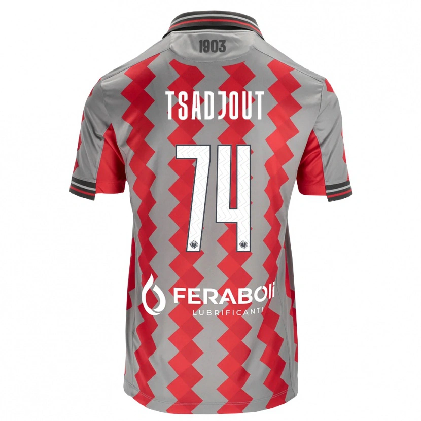 Danxen Mujer Camiseta Frank Tsadjout #74 Gris Rojo Blanco 1ª Equipación 2026/27 La Camisa México