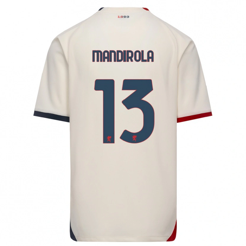 Danxen Mujer Camiseta Gabriele Mandirola #13 Blanco Roto Rojo 2ª Equipación 2026/27 La Camisa México