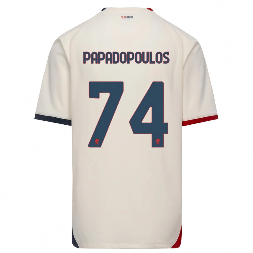 Danxen Mujer Camiseta Christos Papadopoulos #74 Blanco Roto Rojo 2ª Equipación 2026/27 La Camisa México