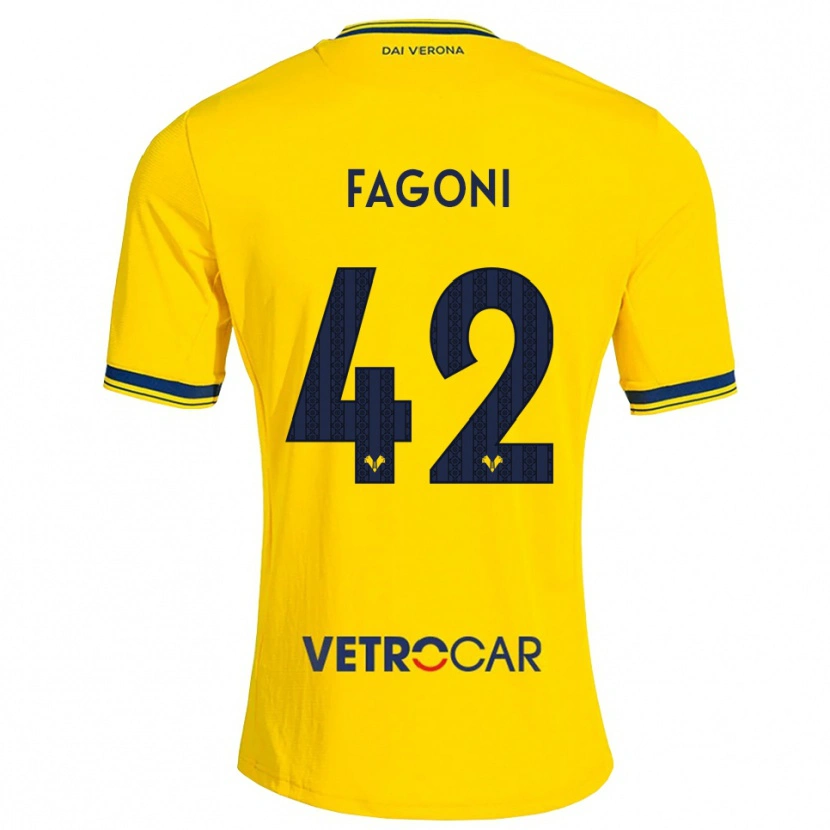Danxen Mujer Camiseta Marco Fagoni #42 Amarillo Rojo 2ª Equipación 2026/27 La Camisa México