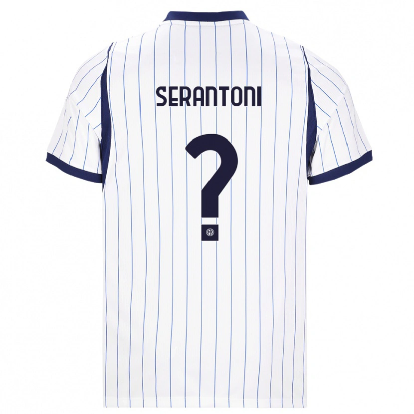 Danxen Mujer Camiseta Filippo Serantoni #0 Blanco Azul Marino 2ª Equipación 2026/27 La Camisa México