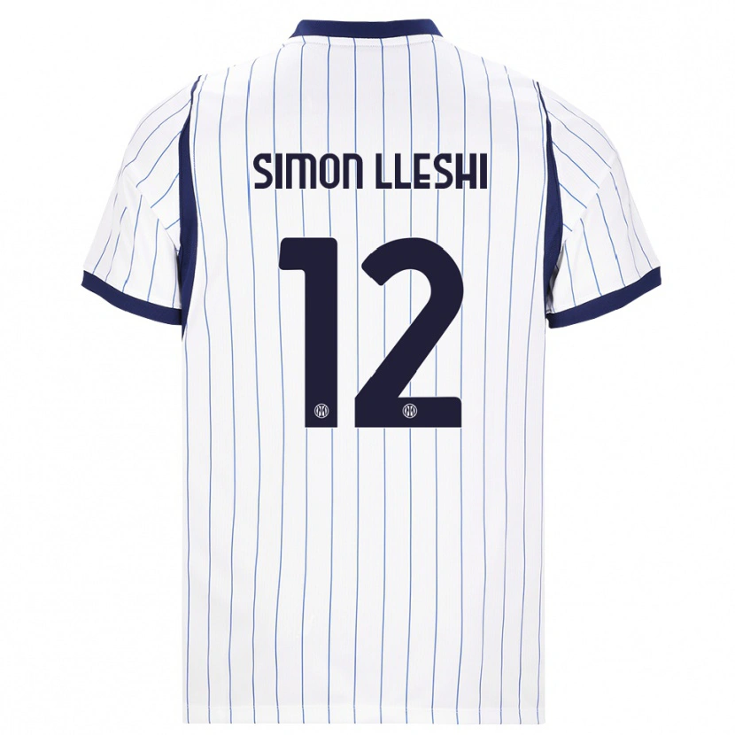 Danxen Mujer Camiseta Simon Lleshi #12 Blanco Azul Marino 2ª Equipación 2026/27 La Camisa México