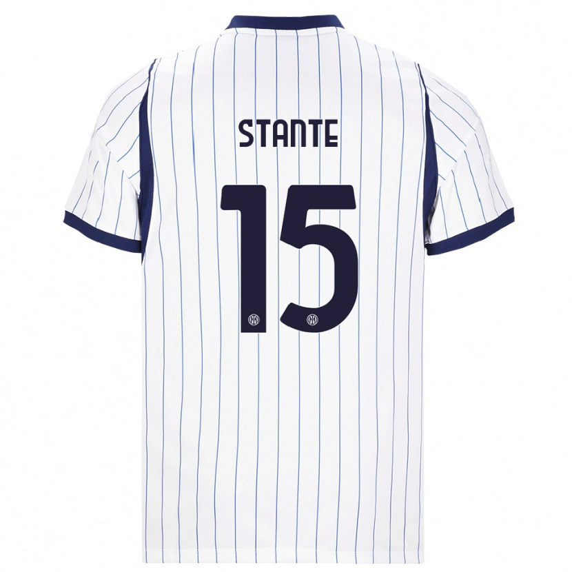 Danxen Mujer Camiseta Francesco Stante #15 Blanco Azul Marino 2ª Equipación 2026/27 La Camisa México