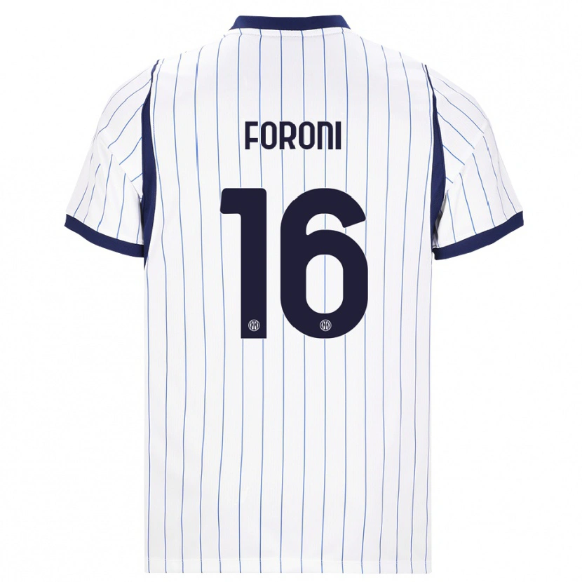 Danxen Mujer Camiseta Alessandro Foroni #16 Blanco Azul Marino 2ª Equipación 2026/27 La Camisa México