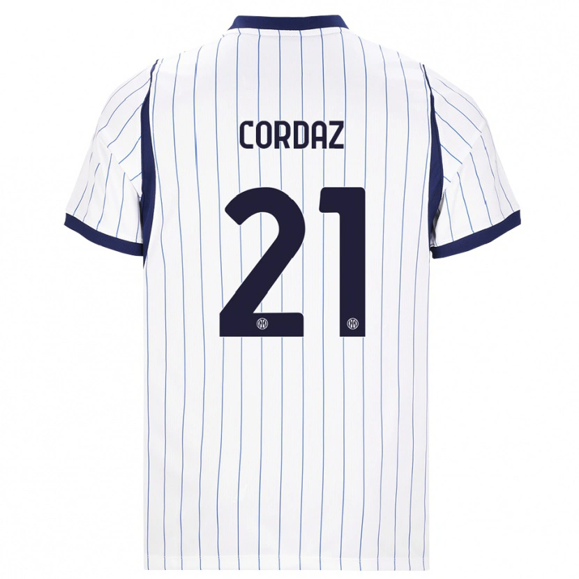 Danxen Mujer Camiseta Alex Cordaz #21 Blanco Azul Marino 2ª Equipación 2026/27 La Camisa México