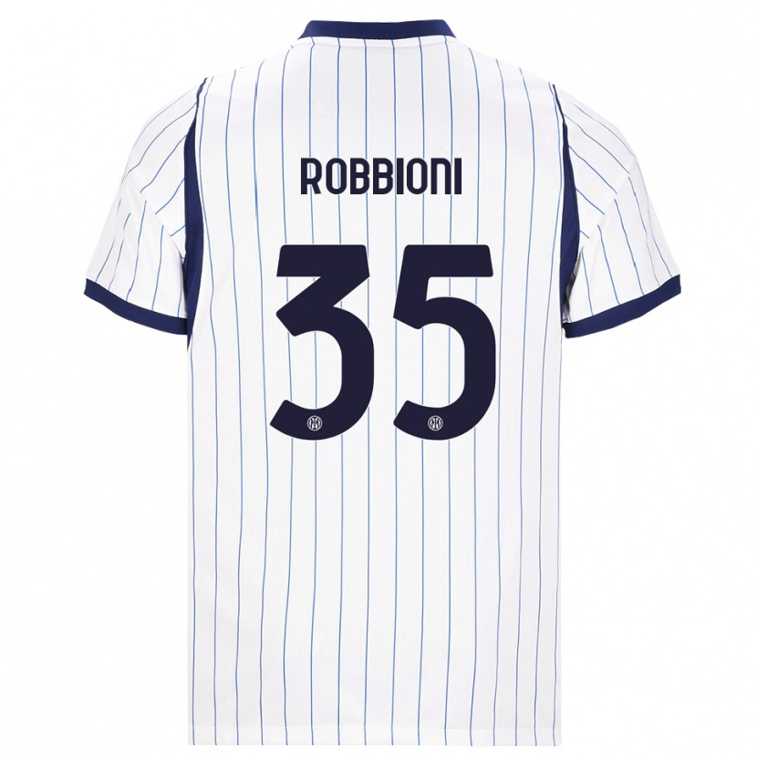 Danxen Mujer Camiseta Matilde Robbioni #35 Blanco Azul Marino 2ª Equipación 2026/27 La Camisa México