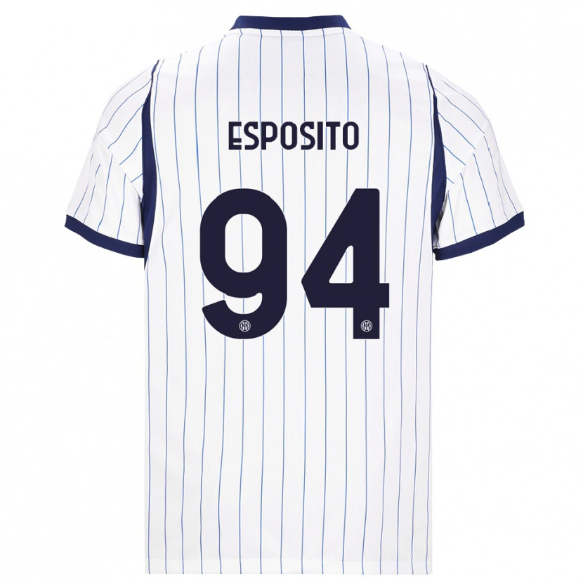 Danxen Mujer Camiseta Pio Esposito #94 Blanco Azul Marino 2ª Equipación 2026/27 La Camisa México
