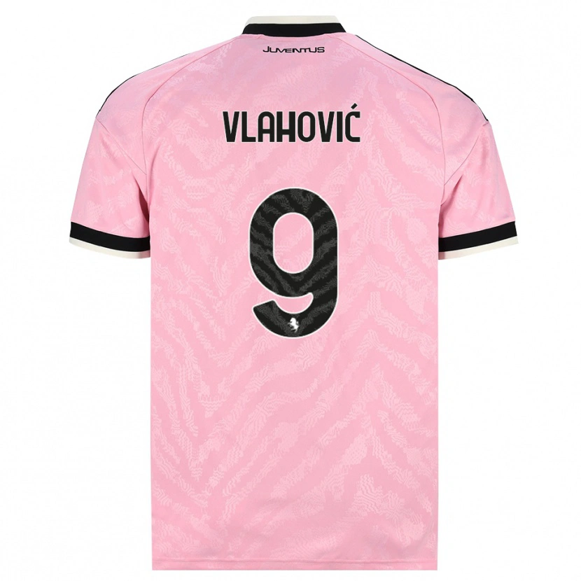 Danxen Mujer Camiseta Dusan Vlahovic #9 Rosa Negro 2ª Equipación 2026/27 La Camisa México