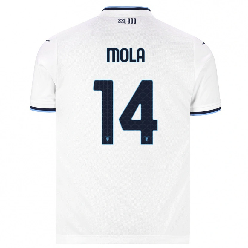Danxen Mujer Camiseta Tommaso Mola #14 Blanco Azul Marino 2ª Equipación 2026/27 La Camisa México
