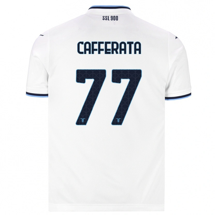 Danxen Mujer Camiseta Federica Cafferata #77 Blanco Azul Marino 2ª Equipación 2026/27 La Camisa México