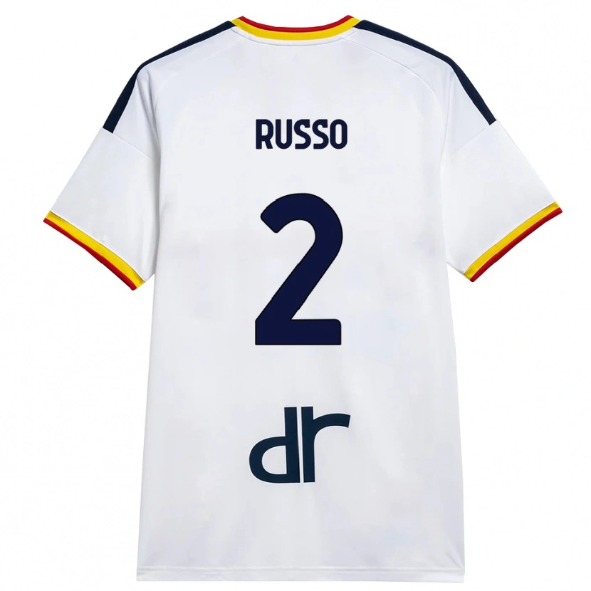 Danxen Mujer Camiseta Luca Russo #2 Blanco Amarillo Rojo 2ª Equipación 2026/27 La Camisa México