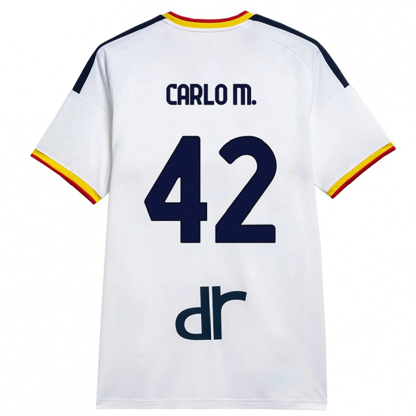 Danxen Mujer Camiseta Carlo Mariano #42 Blanco Amarillo Rojo 2ª Equipación 2026/27 La Camisa México
