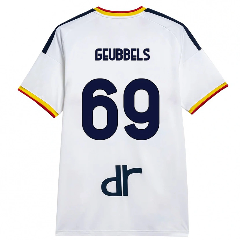 Danxen Mujer Camiseta Willem Geubbels #69 Blanco Amarillo Rojo 2ª Equipación 2026/27 La Camisa México