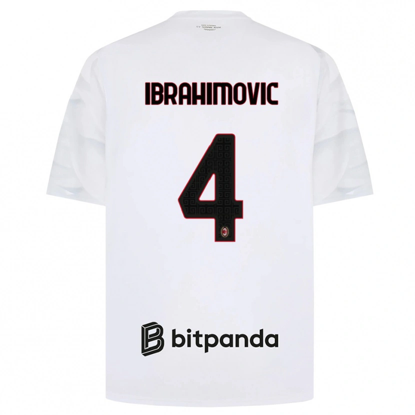 Danxen Mujer Camiseta Vincent Ibrahimović #4 Blanco Rojo Negro 2ª Equipación 2026/27 La Camisa México