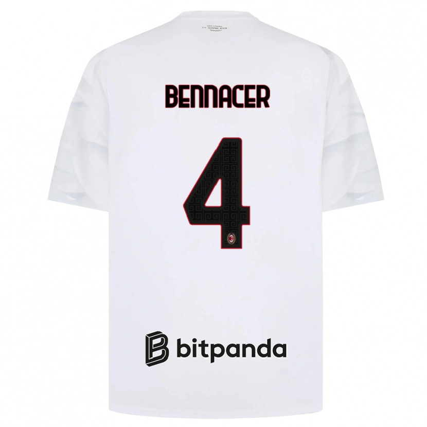 Danxen Mujer Camiseta Ismael Bennacer #4 Blanco Rojo Negro 2ª Equipación 2026/27 La Camisa México