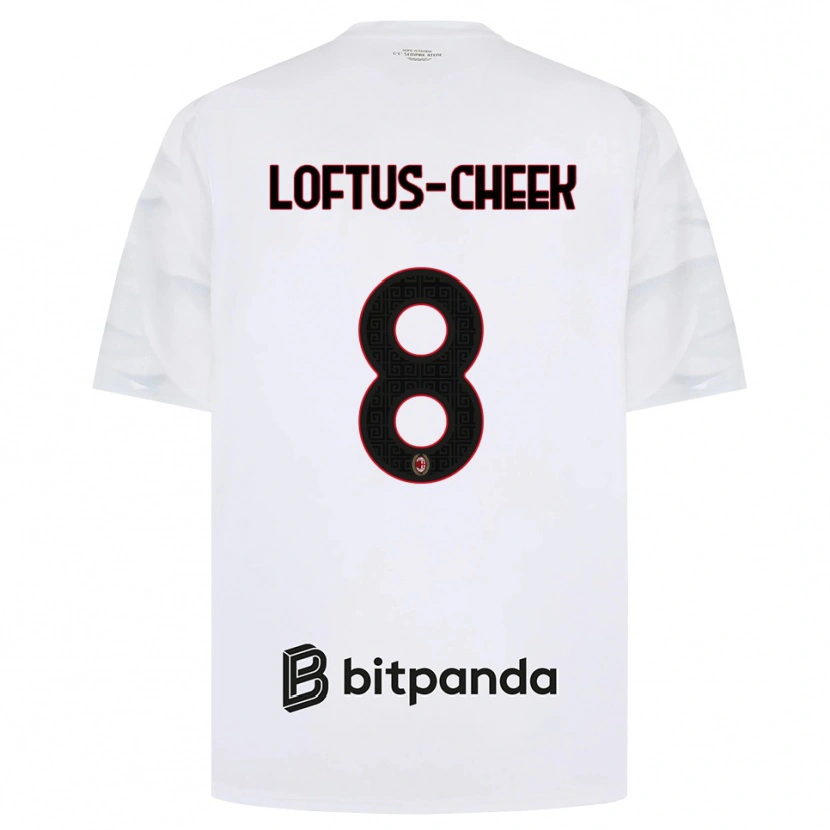 Danxen Mujer Camiseta Ruben Loftus-Cheek #8 Blanco Rojo Negro 2ª Equipación 2026/27 La Camisa México