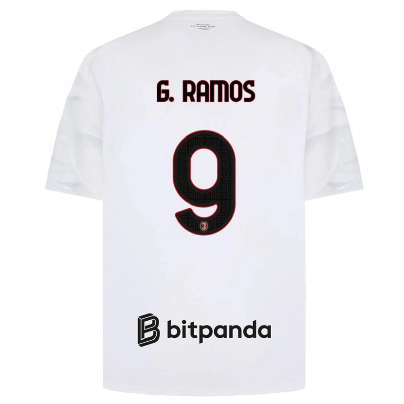 Danxen Mujer Camiseta Gonçalo Ramos #9 Blanco Rojo Negro 2ª Equipación 2026/27 La Camisa México