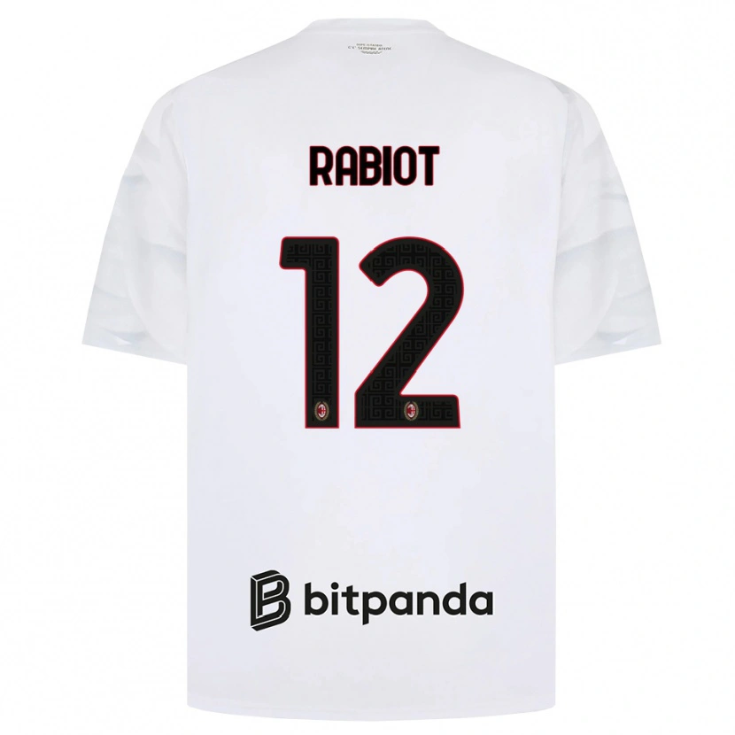 Danxen Mujer Camiseta Adrien Rabiot #12 Blanco Rojo Negro 2ª Equipación 2026/27 La Camisa México