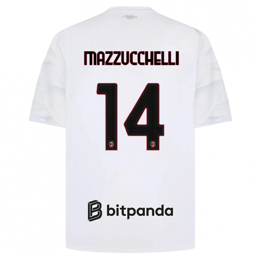 Danxen Mujer Camiseta Paolo Mazzucchelli #14 Blanco Rojo Negro 2ª Equipación 2026/27 La Camisa México