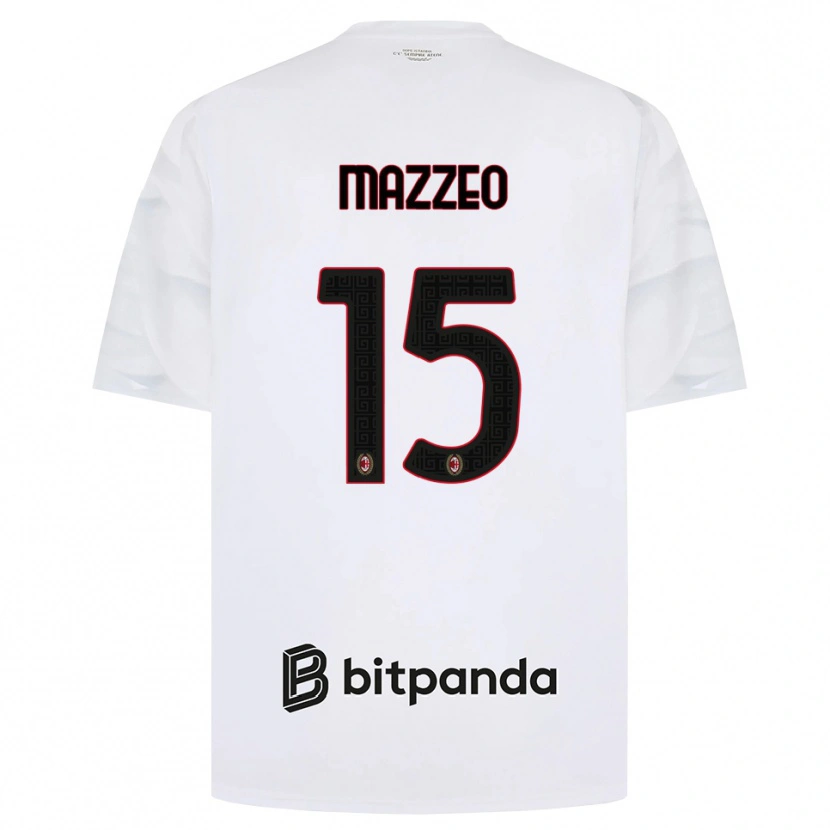 Danxen Mujer Camiseta Kevin Mazzeo #15 Blanco Rojo Negro 2ª Equipación 2026/27 La Camisa México