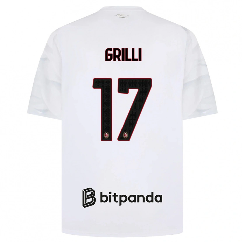 Danxen Mujer Camiseta Federico Grilli #17 Blanco Rojo Negro 2ª Equipación 2026/27 La Camisa México