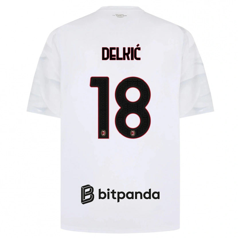 Danxen Mujer Camiseta Dino Delkić #18 Blanco Rojo Negro 2ª Equipación 2026/27 La Camisa México