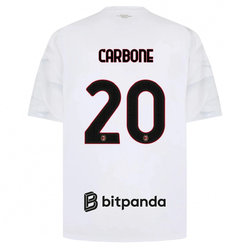 Danxen Mujer Camiseta Emanuele Carbone #20 Blanco Rojo Negro 2ª Equipación 2026/27 La Camisa México