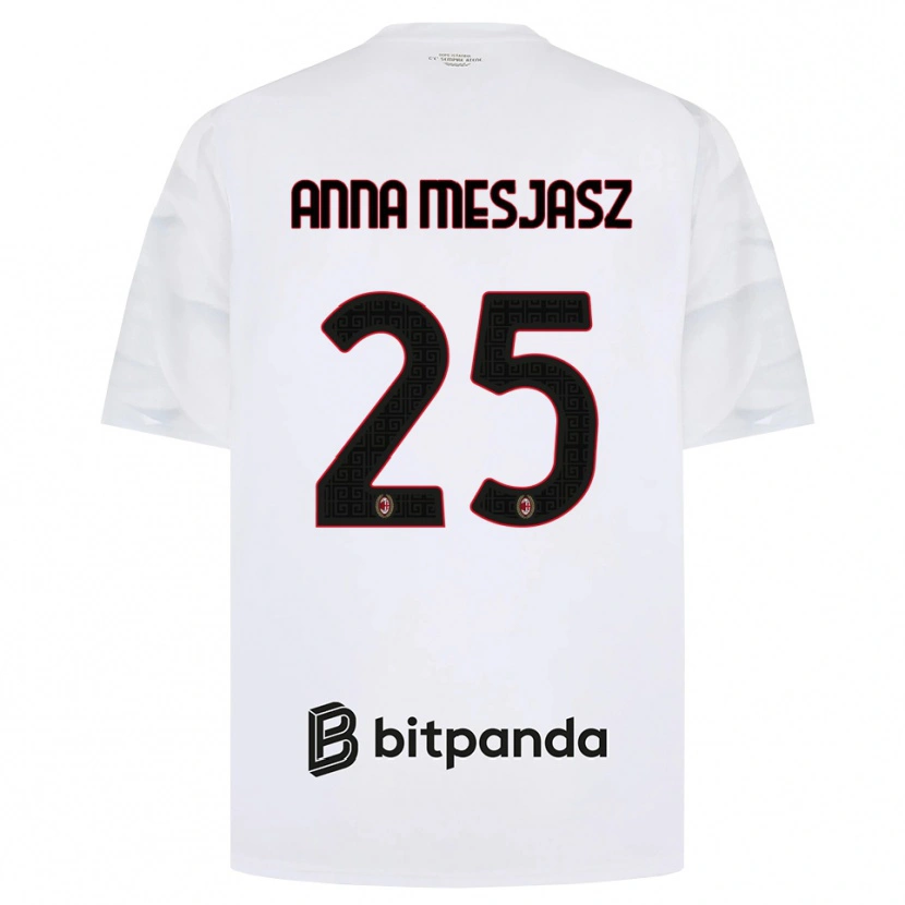 Danxen Mujer Camiseta Małgorzata Anna Mesjasz #25 Blanco Rojo Negro 2ª Equipación 2026/27 La Camisa México